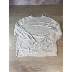 J Crew Mens Light Gray Crewneck Sweater Long Sleeve 100 Percent Cotton Size M